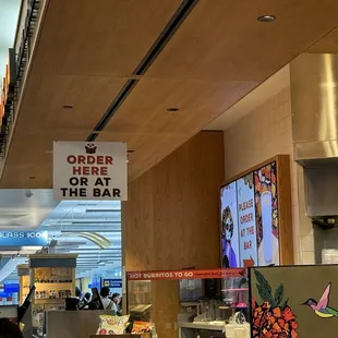 Order area and menu, next to gate # 29.