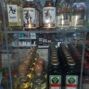 Rum, tequila, and Jager shots
