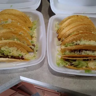 two trays of tacos