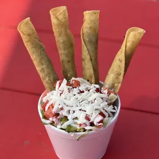 Flautas in a cup
