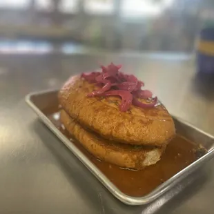 a plate of food on a table