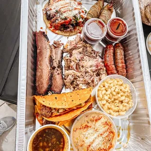 a tray of food