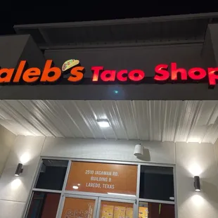 Taco shop name.