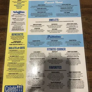 Front of menu