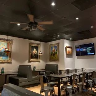 The dining area.