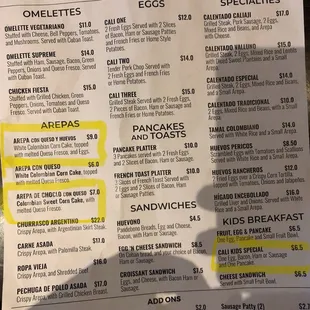 Prices for comparison to reciept