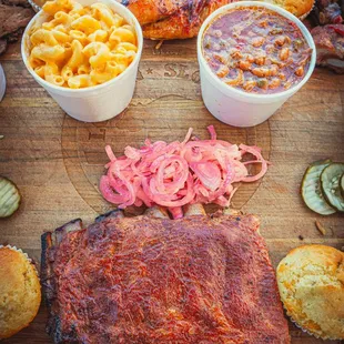 Pork Ribs, Wedding Beans, Mac-N-Cheese