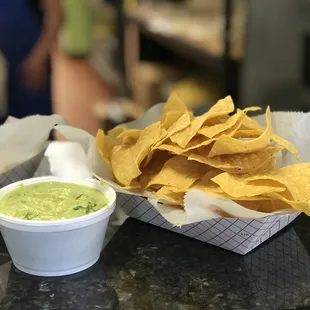 Fresh every time chips and guacamole