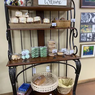 a display of baked goods