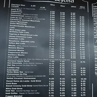 menu