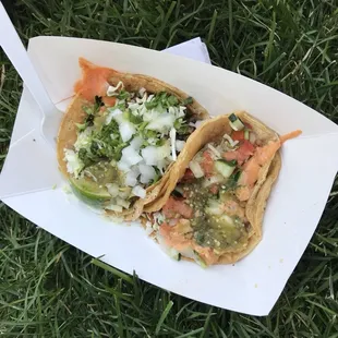 Steak and shrimp tacos.