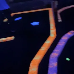Part of the indoor miniature golf
