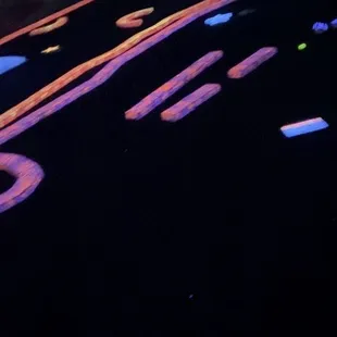 Part of the indoor miniature golf