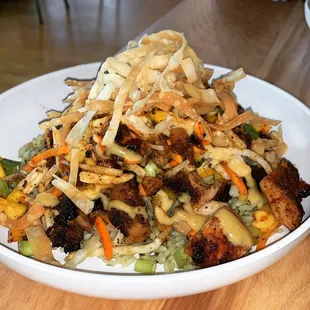 Thai bowl with blackened chicken &amp; avocado coconut rice