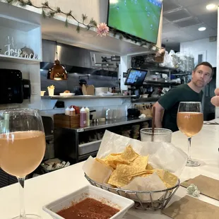 Mimosas and Chips &amp; Guacamole
