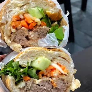 Pork meatball bánh mì