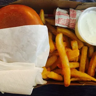 Double burger combo with ranch