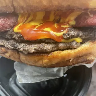 Cowboy with ketchup and mustard