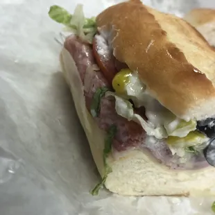 a close up of a sandwich