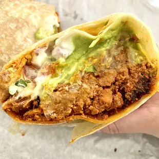 Supreme Burrito w/ Adobada add Beans. Hit the Spot!