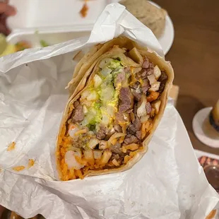 Inside of The Cali Burrito
