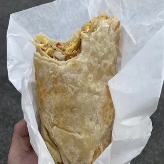 Potatoes and Bacon Burrito