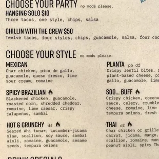 menu as of 1/29/23