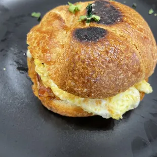 Bacon egg and cheese croissant