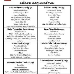 CaliBama 2021 Menu