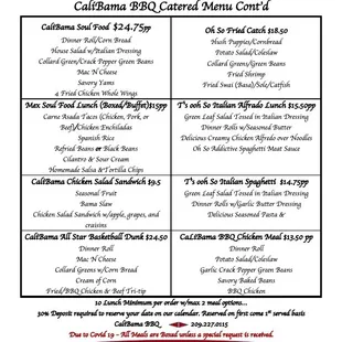 CaliBama 2021 Menu Continued