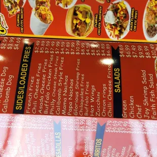 tacos, menu