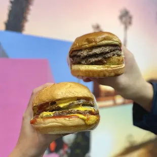 Baja bbq bacon burger &amp; k-town burger (IG: hangryforwhat)