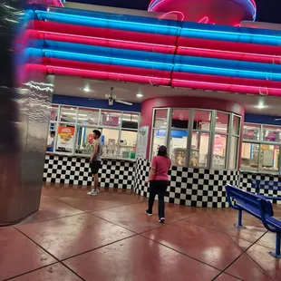 a diner at night