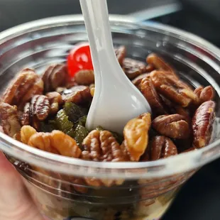 Green chile sundae with salted pecans
