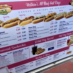 Yummy food menu.