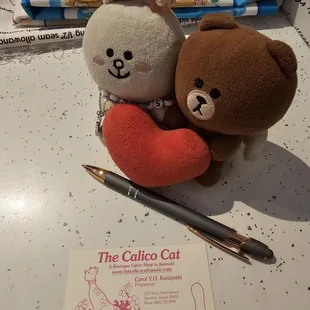 Loyalty Card (they can keep it for you in their file) and a free pen!