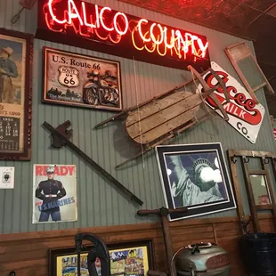 a variety of items on the wall