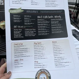 Their menu as of May 28th, 2023