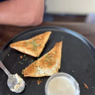 Angry lobster pocket with a creamy sauce