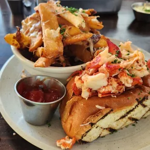 Secret menu item lobster roll sandwich. It was fine but a bit dry. I asked for a side of clarified butter and that made it better.