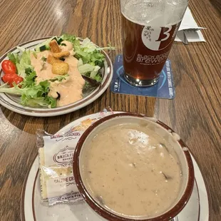 Caesar Salad and soup