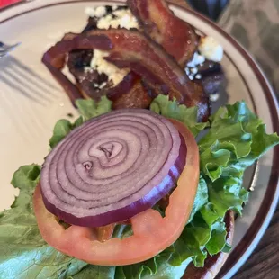 Black N Blu Hamburger with homemade potato salad