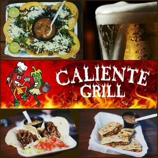 a variety of mexican food