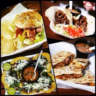 a variety of mexican food