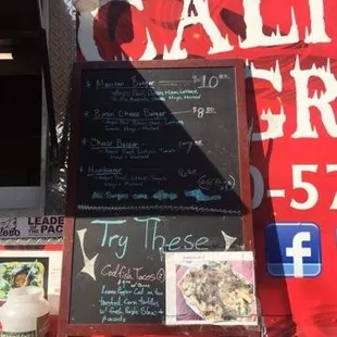 Part of their menu. I apologize for the blurry picture.