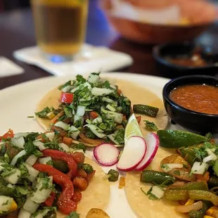 Veggie street tacos. Lovely flavors.