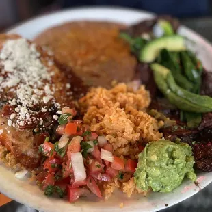 a plate of mexican food