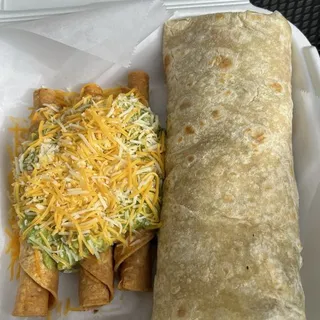 4 Carne Asada Burrito 3 Rolled Tacos