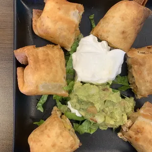 Mini chicken chimichangas