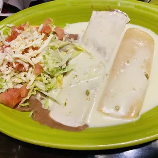 Golden shrimp enchiladas